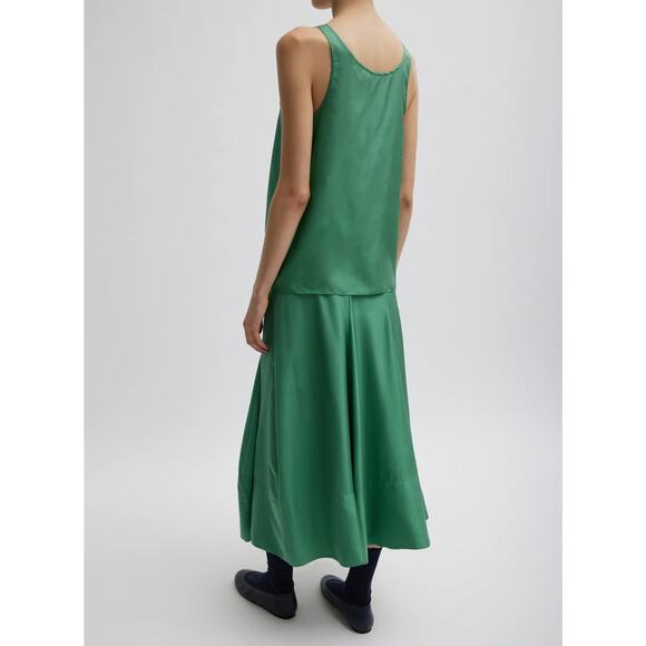 TIBI Silk Habutai Tank Top Womens 2 Green Tea Lightweight Layering NEW - Picture 2 of 16